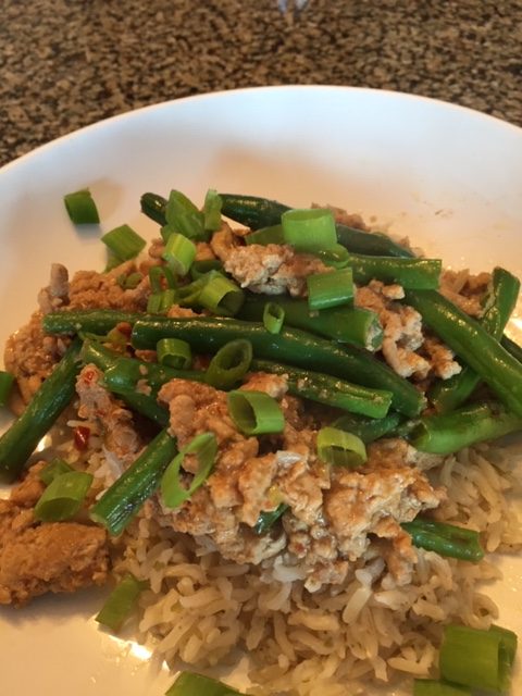 Ground turkey stir fry