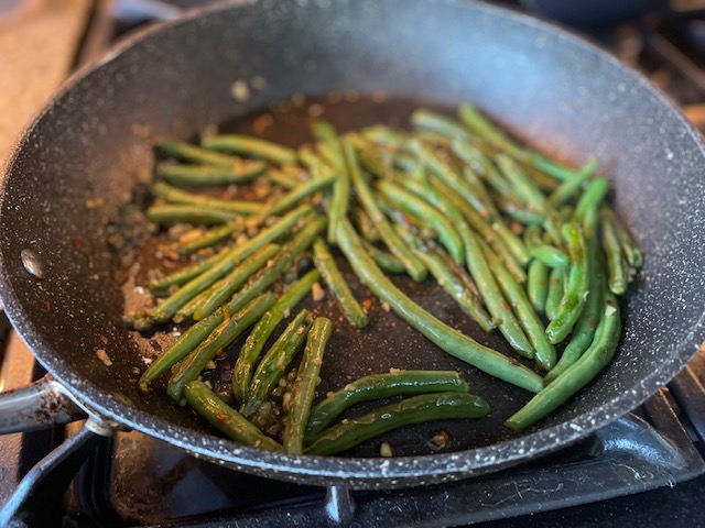 blistered green beans