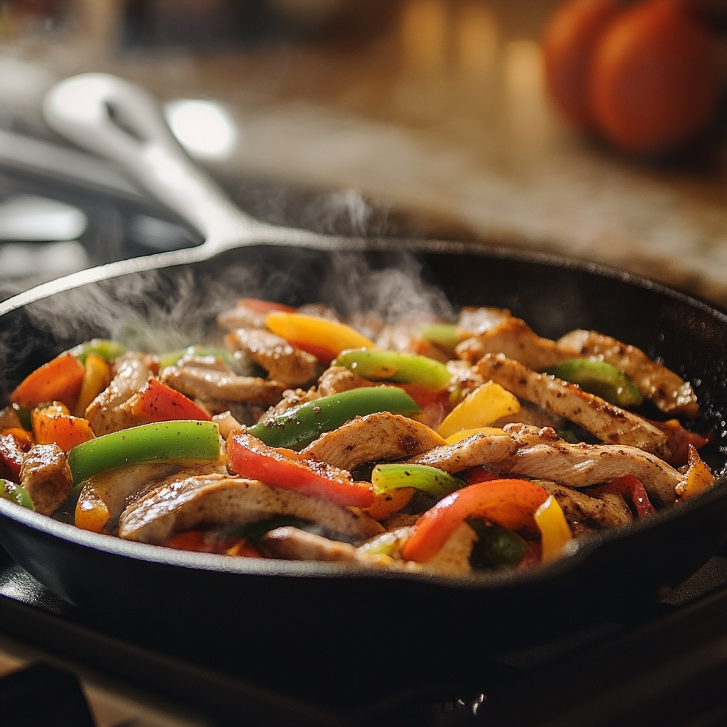sizzling chicken fajitas